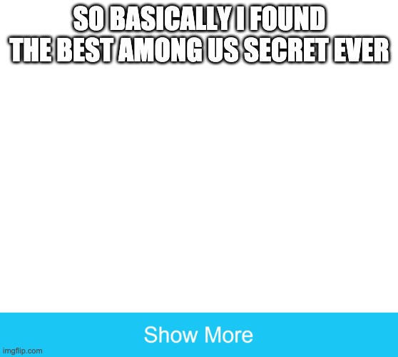 show more |  SO BASICALLY I FOUND THE BEST AMONG US SECRET EVER | image tagged in show more | made w/ Imgflip meme maker