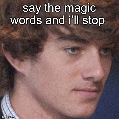 yeah | say the magic words and i’ll stop | made w/ Imgflip meme maker