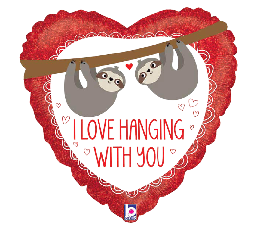 Sloth I love hanging with you transparent Blank Meme Template