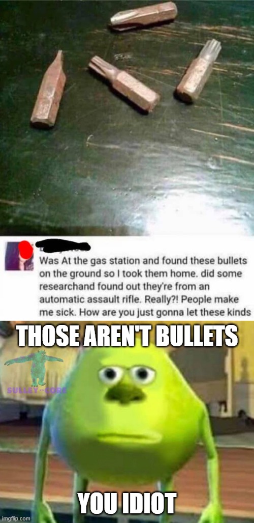 Again? | THOSE AREN'T BULLETS; YOU IDIOT | image tagged in monsters inc | made w/ Imgflip meme maker