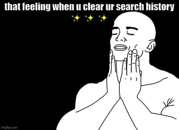 Smooth Face | that feeling when u clear ur search history

✨✨✨ | image tagged in smooth face | made w/ Imgflip meme maker