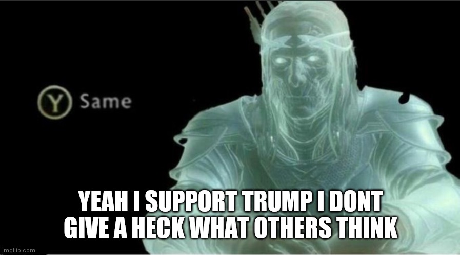Y same better | YEAH I SUPPORT TRUMP I DONT GIVE A HECK WHAT OTHERS THINK | image tagged in y same better | made w/ Imgflip meme maker