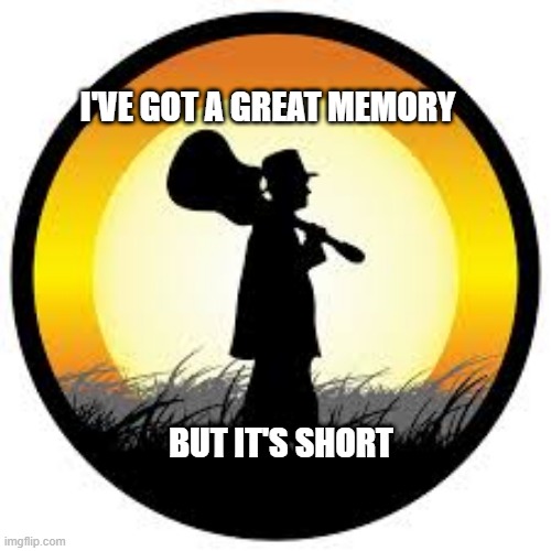 I'VE GOT A GREAT MEMORY; BUT IT'S SHORT | image tagged in philosophy | made w/ Imgflip meme maker