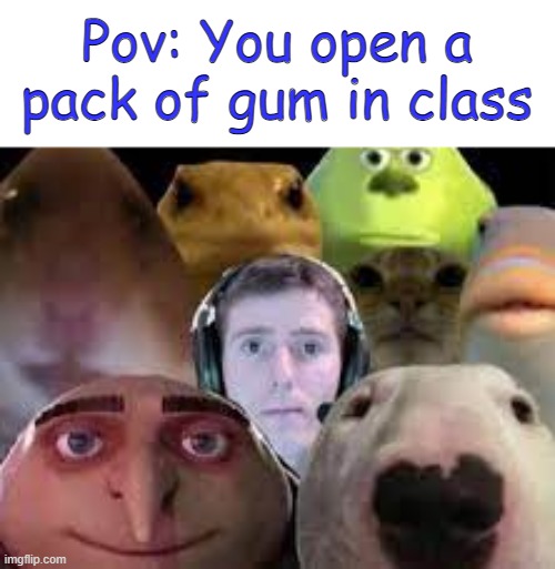POV | Pov: You open a pack of gum in class | image tagged in funny | made w/ Imgflip meme maker