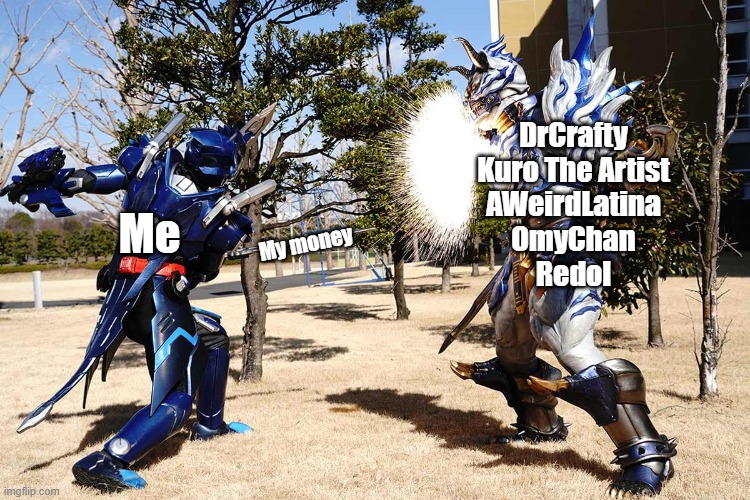We Spark 2: Electric Boogaloo |  DrCrafty
Kuro The Artist
AWeirdLatina
OmyChan
Redol; Me; My money | image tagged in we spark again | made w/ Imgflip meme maker