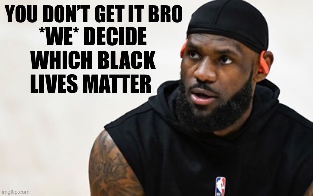 YOU DON’T GET IT BRO *WE* DECIDE
WHICH BLACK LIVES MATTER | made w/ Imgflip meme maker
