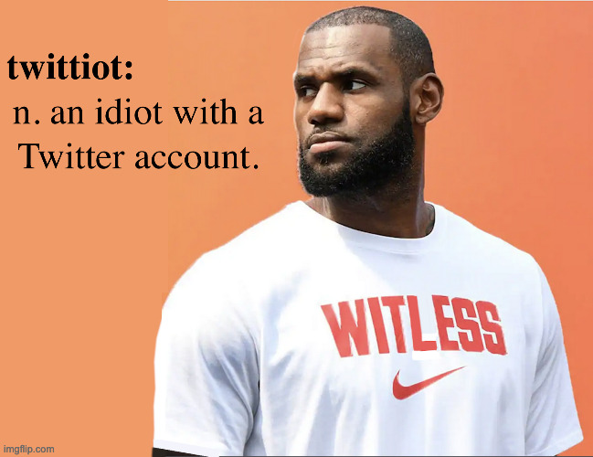 Should be banned for hate speech. | image tagged in lebron james,twittiot | made w/ Imgflip meme maker