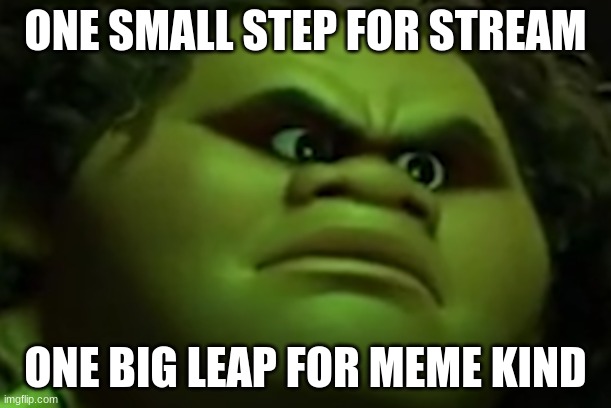 NO KILL THE BABY | ONE SMALL STEP FOR STREAM; ONE BIG LEAP FOR MEME KIND | image tagged in no kill the baby | made w/ Imgflip meme maker