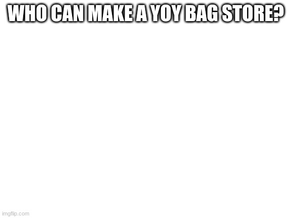 Blank White Template | WHO CAN MAKE A YOY BAG STORE? | image tagged in blank white template | made w/ Imgflip meme maker