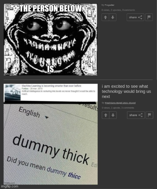 The person below is dummy thicc | made w/ Imgflip meme maker