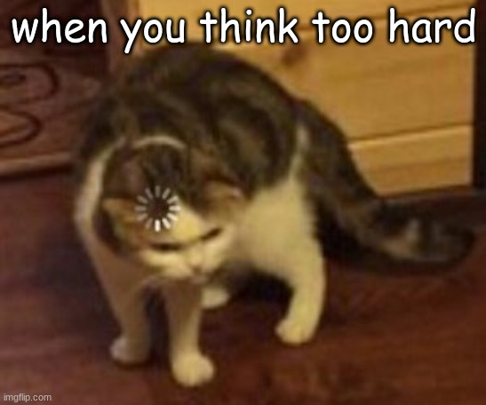 idk | when you think too hard | image tagged in loading cat | made w/ Imgflip meme maker