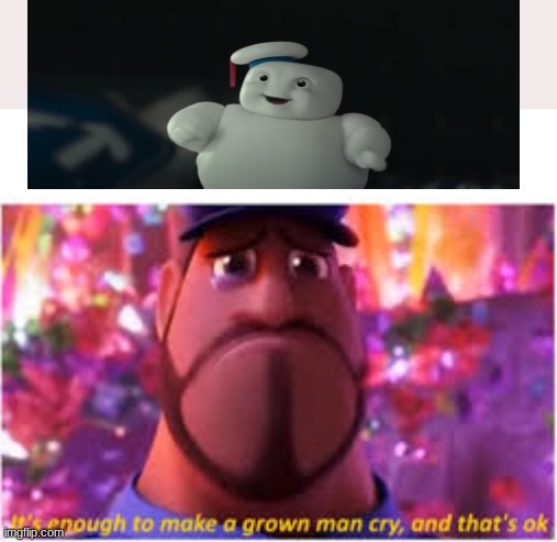 I had to it was an Adorable Marshmellow | image tagged in its enough to make a grown man cry and thats ok,baby stay puft | made w/ Imgflip meme maker