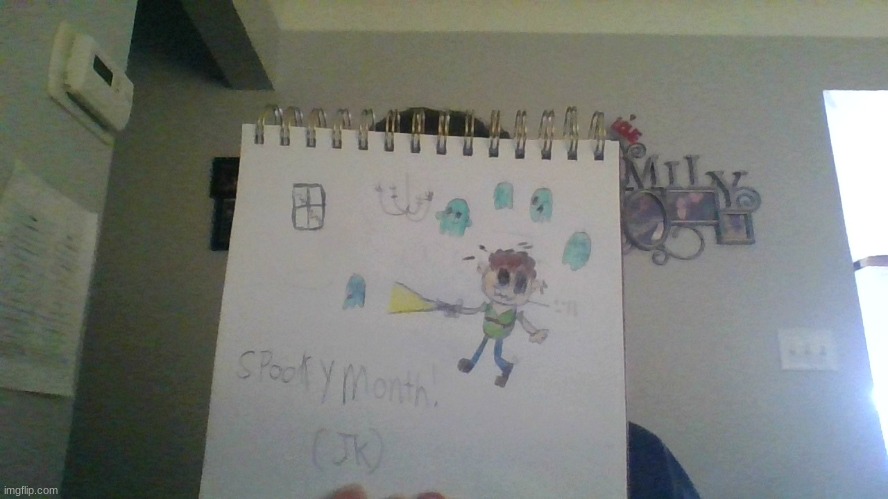 I drew this while listening to "Spookeez" I can't think of a name for the kid. Any Ideas? | made w/ Imgflip meme maker