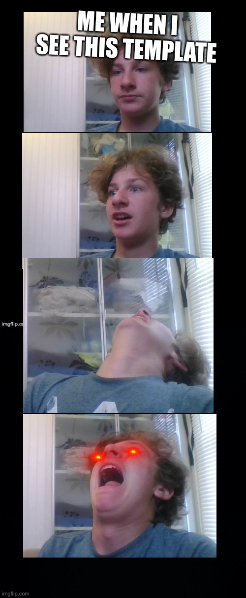 SCREEECH | ME WHEN I SEE THIS TEMPLATE | image tagged in muffin screaming | made w/ Imgflip meme maker