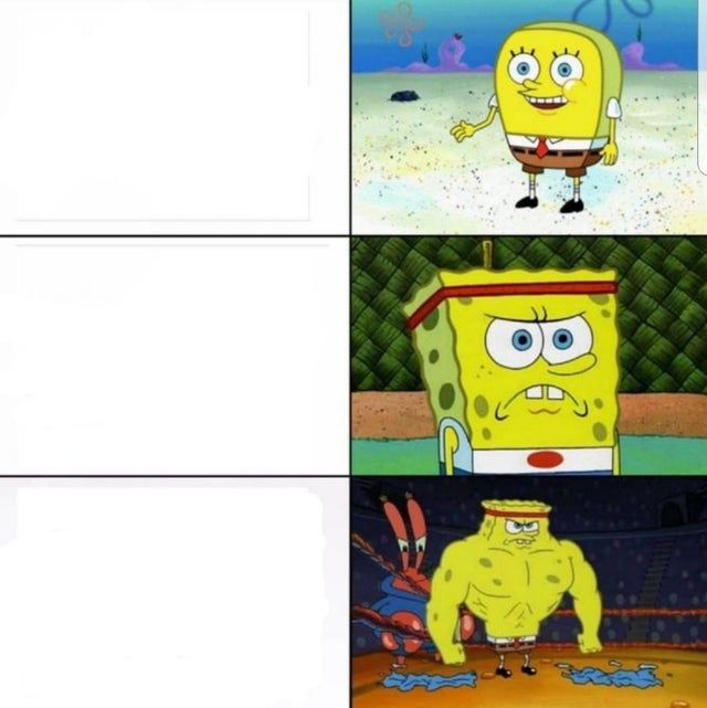 High Quality The Stages of Sponge Bob Blank Meme Template