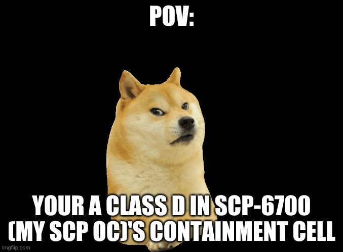 Another weird RP. |  POV:; YOUR A CLASS D IN SCP-6700 (MY SCP OC)'S CONTAINMENT CELL | image tagged in blank black | made w/ Imgflip meme maker