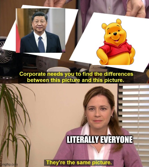 They are the same picture | LITERALLY EVERYONE | image tagged in they are the same picture,xi jinping,winnie the pooh,president,chinese | made w/ Imgflip meme maker