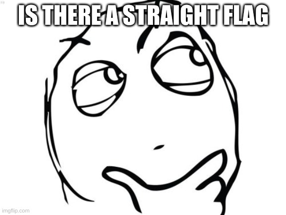 ive always wondered | IS THERE A STRAIGHT FLAG | image tagged in memes,question rage face | made w/ Imgflip meme maker