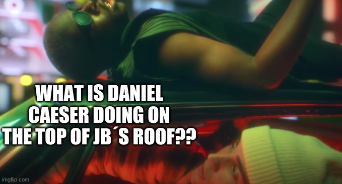 Peaches - Justin Bieber | WHAT IS DANIEL CAESER DOING ON THE TOP OF JB´S ROOF?? | image tagged in giveon,daniel caeser,peaches,youtube,music,jb | made w/ Imgflip meme maker