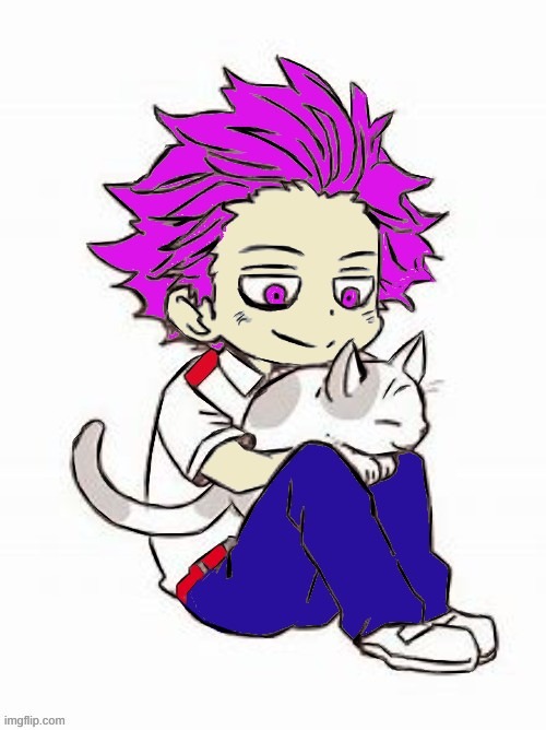 Shinsou with his cat he found Neko!! (My art) | image tagged in drawing,my hero academia,anime | made w/ Imgflip meme maker