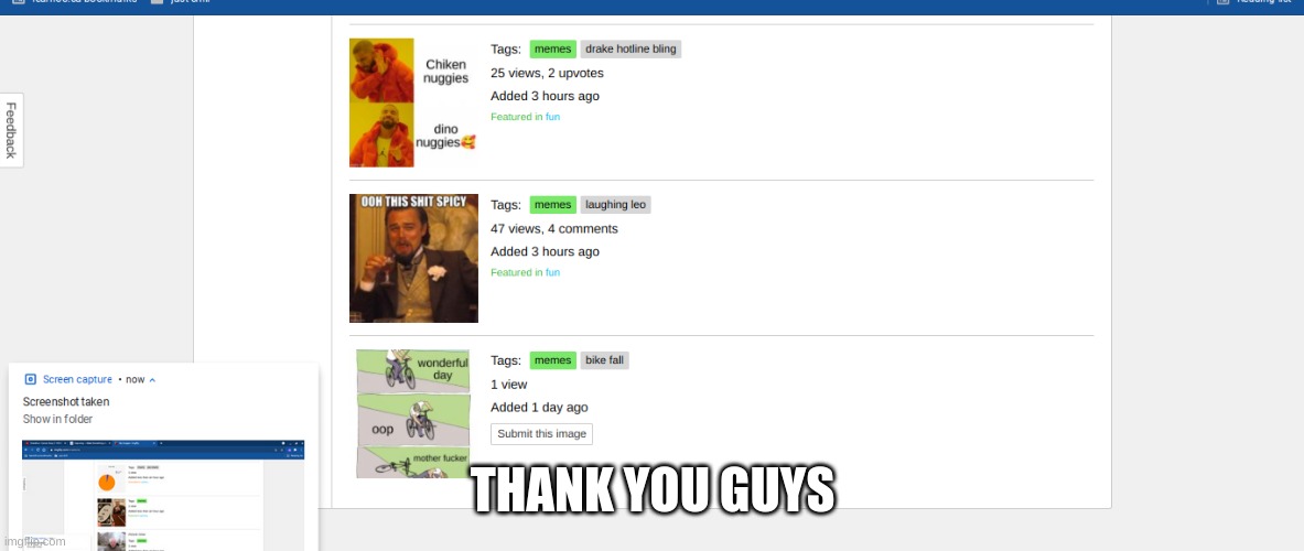thanks | THANK YOU GUYS | image tagged in thanks | made w/ Imgflip meme maker
