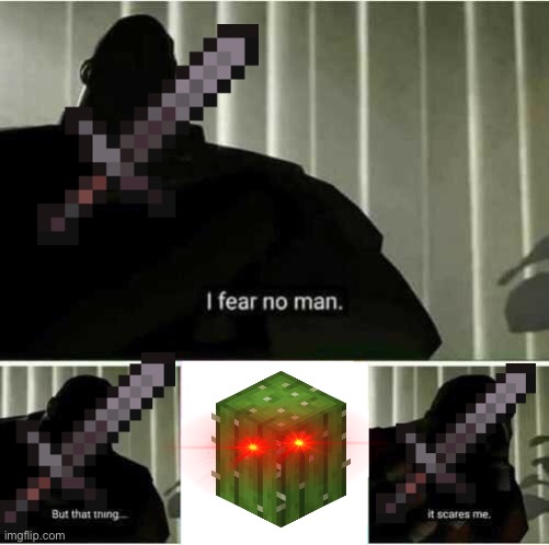 Sword vs cactus | image tagged in i fear no man | made w/ Imgflip meme maker