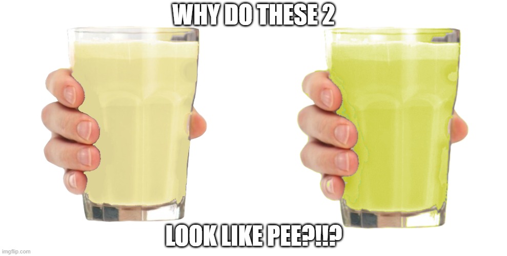 WHY DO THESE 2 LOOK LIKE PEE?!!? | image tagged in lemn milk,pnapl milk | made w/ Imgflip meme maker