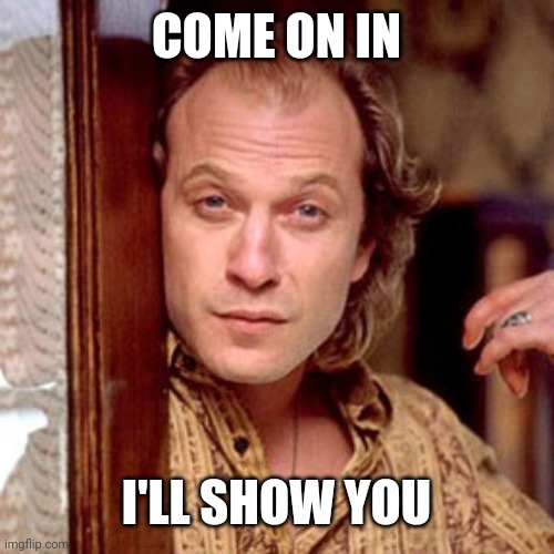Buffalo Bill Silence of the lambs | COME ON IN I'LL SHOW YOU | image tagged in buffalo bill silence of the lambs | made w/ Imgflip meme maker