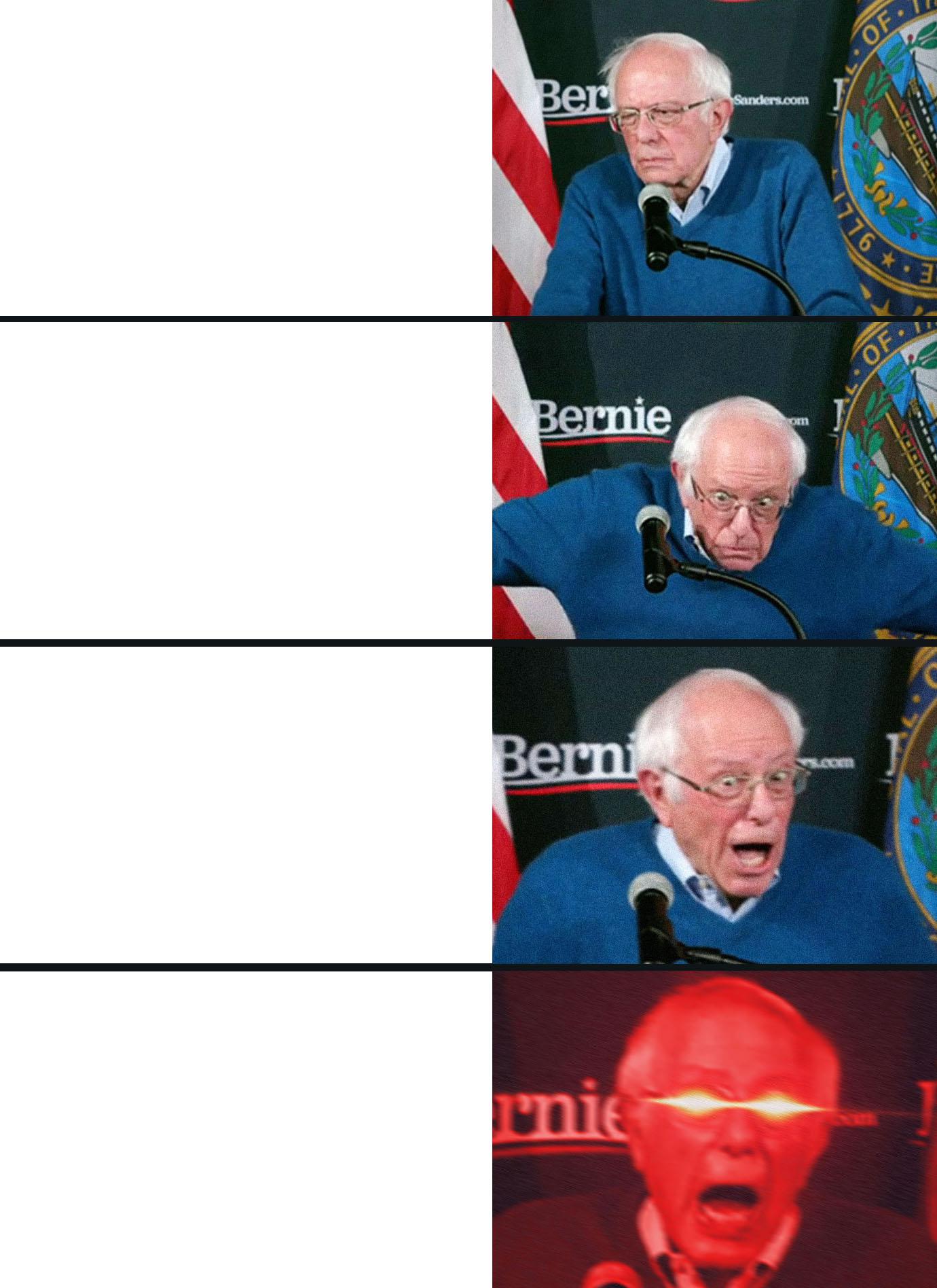 High Quality 4 Panel Bernie sanders reaction Blank Meme Template