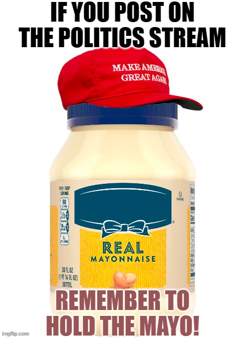 I don't understand their priorities | IF YOU POST ON THE POLITICS STREAM; REMEMBER TO HOLD THE MAYO! | image tagged in maga mayo,special snowflake,no racism,censorship | made w/ Imgflip meme maker