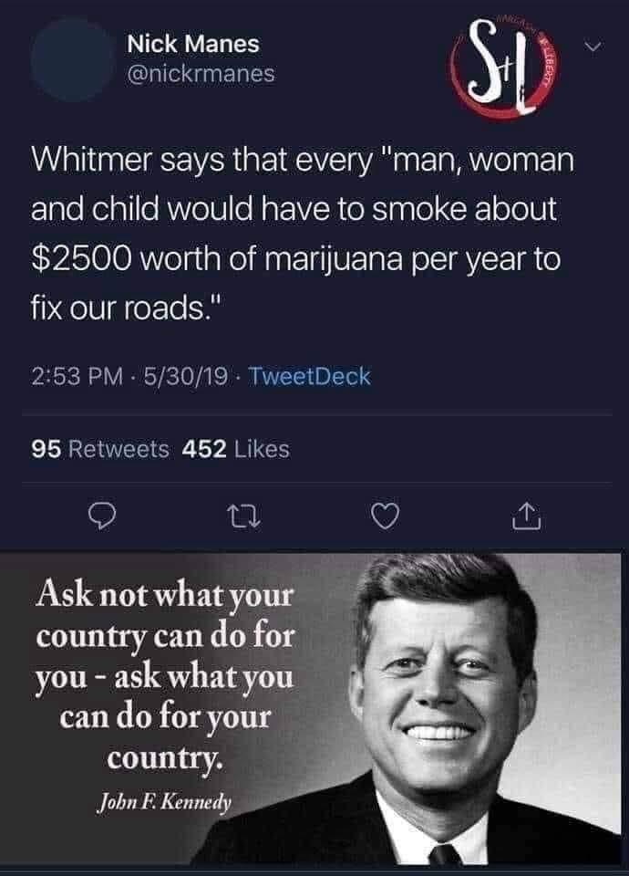 Whitmer marijuana taxes Blank Meme Template