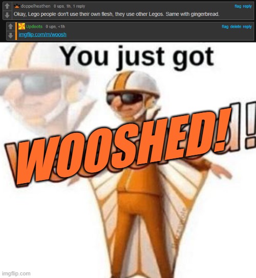 Get woosh'd bruh |  WOOSHED! | image tagged in you just got vectored,woosh | made w/ Imgflip meme maker
