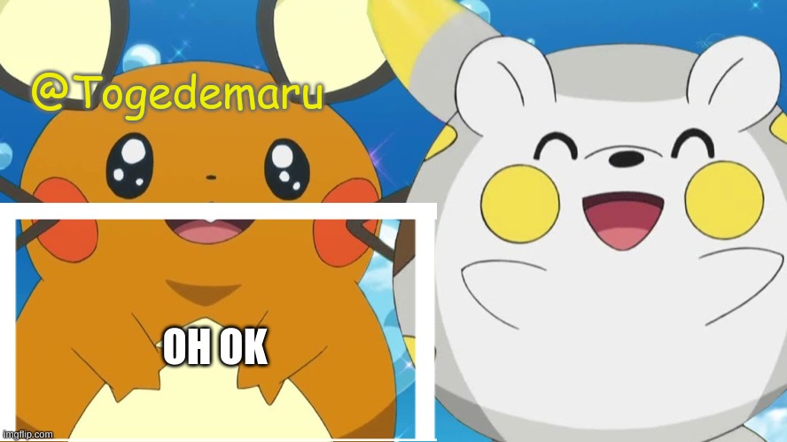 Togedemaru | OH OK | image tagged in togedemaru | made w/ Imgflip meme maker