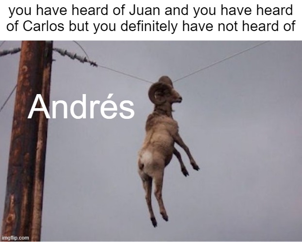 Andrés | you have heard of Juan and you have heard of Carlos but you definitely have not heard of; Andrés | image tagged in memes,juan | made w/ Imgflip meme maker