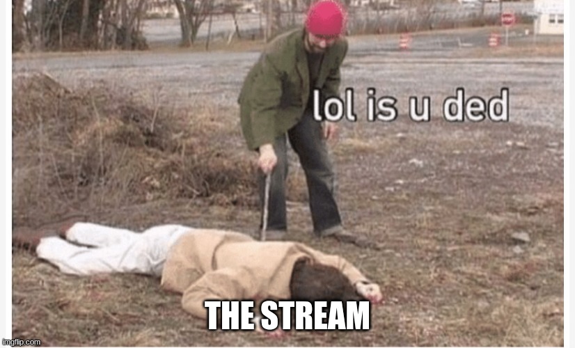 Lol is u ded | THE STREAM | image tagged in lol is u ded | made w/ Imgflip meme maker