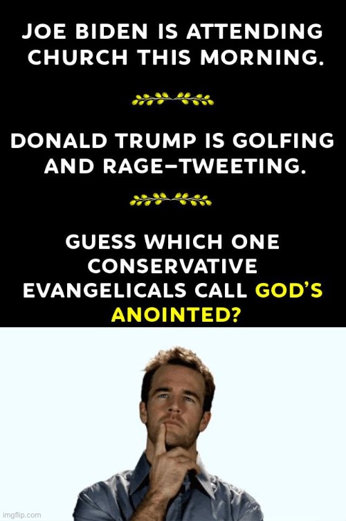 V rare meme from pre-Twitter ban era | image tagged in trump supporters evangelicals,hmmm | made w/ Imgflip meme maker