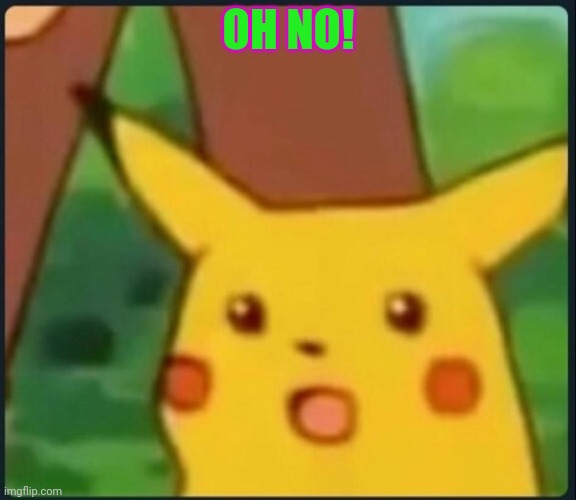 Surprised Pikachu | OH NO! | image tagged in surprised pikachu | made w/ Imgflip meme maker