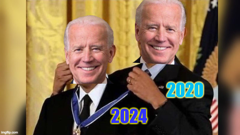 The future is looking up  ( : | 2020; 2024 | image tagged in obama giving obama award,memes,smilin' joe,reason to smile,2024 election | made w/ Imgflip meme maker