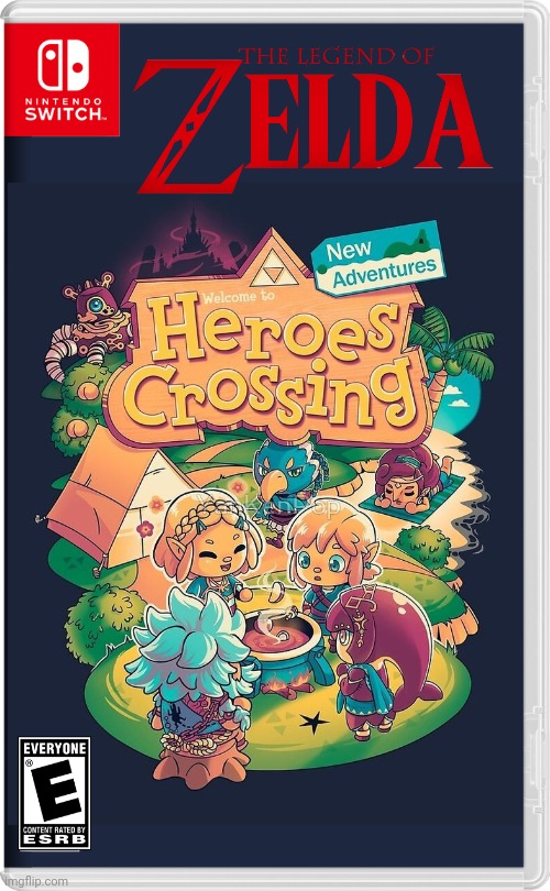 ANIMAL CROSSING ZELDA STYLE | image tagged in animal crossing,legend of zelda,the legend of zelda breath of the wild,link,nintendo switch,fake switch games | made w/ Imgflip meme maker