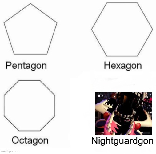 DIE! | Nightguardgon | image tagged in memes,pentagon hexagon octagon | made w/ Imgflip meme maker