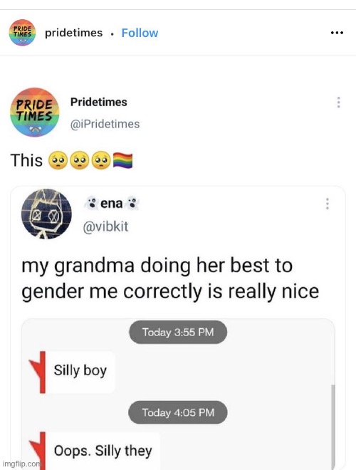 We love grandmas trying their best <3 | image tagged in lgbtq,non binary,cute | made w/ Imgflip meme maker