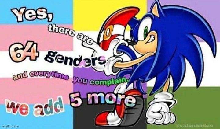 Sonic genders meme | image tagged in sonic lgbtq | made w/ Imgflip meme maker