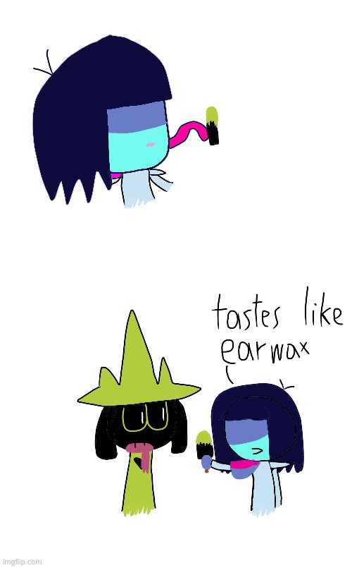 ( ͡° ͜ʖ ͡°) | image tagged in deltarune,comics/cartoons,drawings,ice cream,memes,oh wow are you actually reading these tags | made w/ Imgflip meme maker
