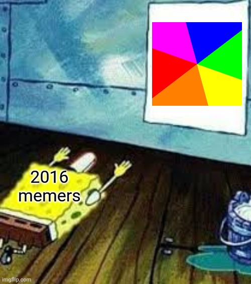 spongebob worship | 2016 memers | image tagged in spongebob worship,rainbow | made w/ Imgflip meme maker