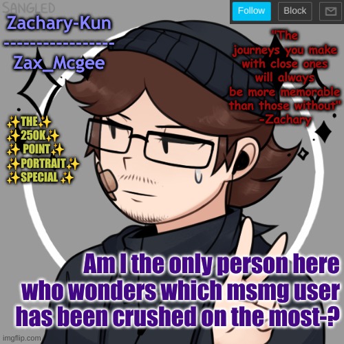 Something to think abt tbh... I wonder how many people crushed on me.-. | Am I the only person here who wonders which msmg user has been crushed on the most-? | made w/ Imgflip meme maker