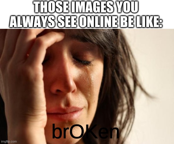 like why | THOSE IMAGES YOU ALWAYS SEE ONLINE BE LIKE:; brOKen | image tagged in memes,be like | made w/ Imgflip meme maker