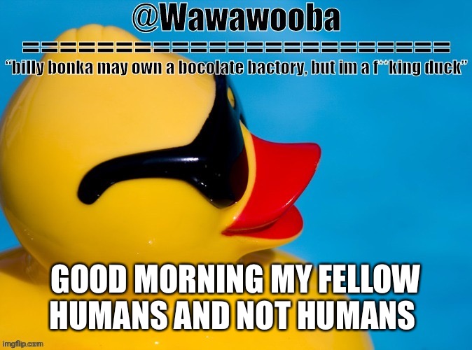 Except it’s 2:30 pm | GOOD MORNING MY FELLOW HUMANS AND NOT HUMANS | image tagged in wawa s announcement temp | made w/ Imgflip meme maker