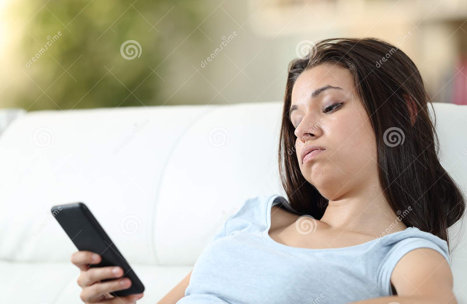 High Quality BORED LADY ON PHONE Blank Meme Template