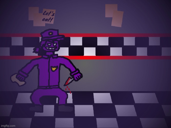 shitty purple guy drawing i made lol | image tagged in memes,fnaf,purple guy,the man behind the slaughter,drawing | made w/ Imgflip meme maker