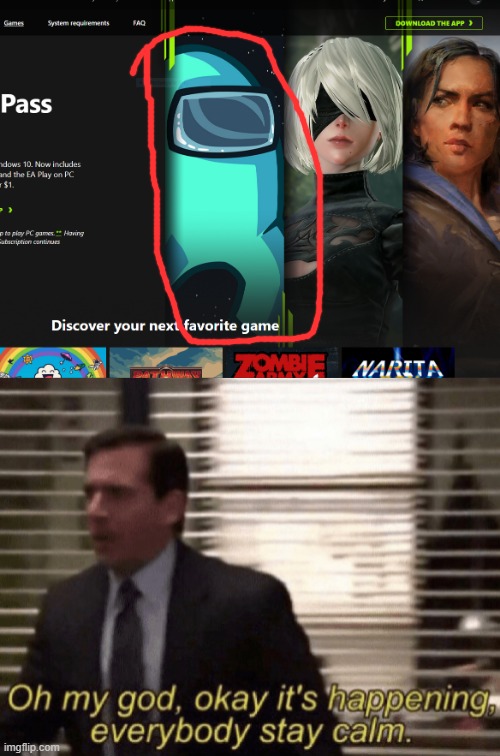 among us is on xbox :D | image tagged in amongus,onxbox | made w/ Imgflip meme maker